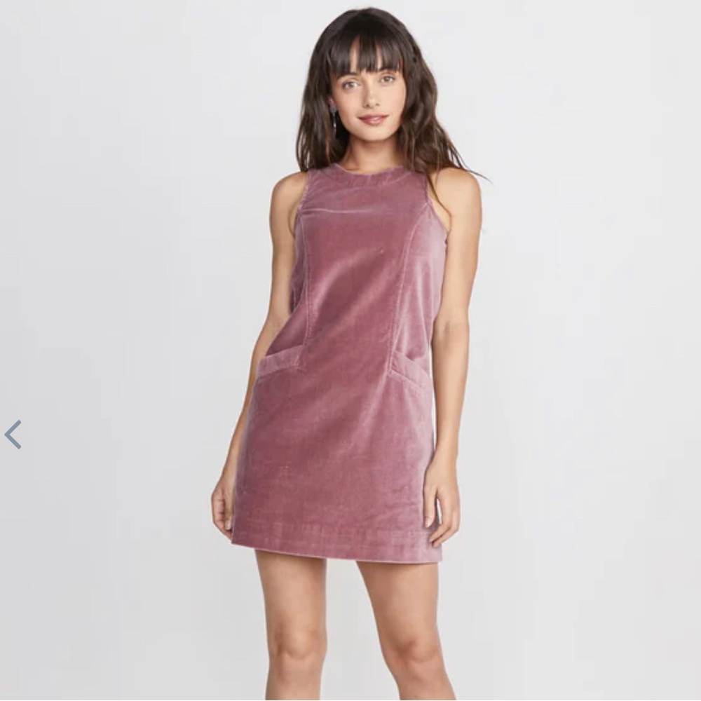 Marine Layer Mauve Cotton Velvet Sleeveless Dress Medium